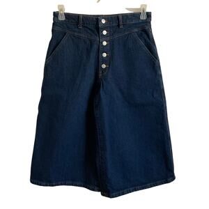 Banana Republic Button Fly High Rise Wide Leg Denim Bermuda Shorts - Size 8